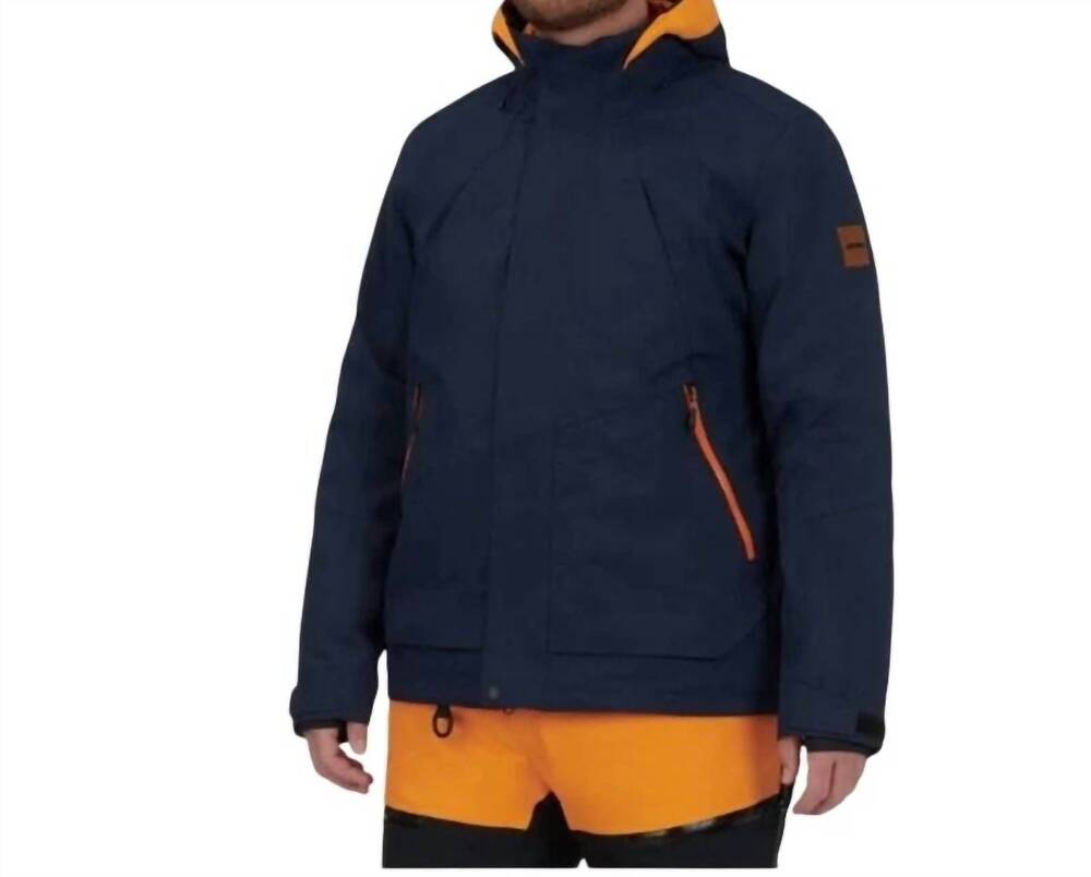 NEW SKI-DOO corida three in one shell ski jacket coat in dark navy blue orange